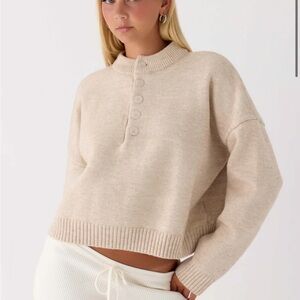 Cornelia Button Up Jumper - Oatmeal PEPPERMAYO